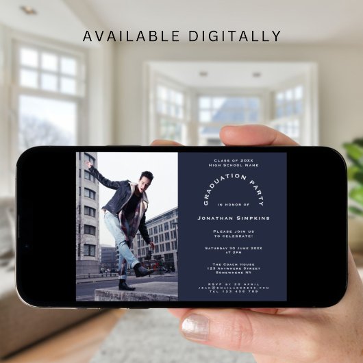 Foto van Navy Male Graduation Party Kaart