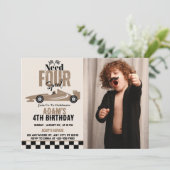 Foto van Need Four Speed raceautoboy 4e verjaardag Kaart (Staand voorkant)