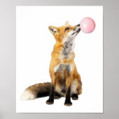 Foto van Neursery Fox Blowable Bubble Cute Animal  Poster (Voorkant)