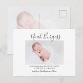 Foto van New Baby Simple Birth Announding Briefkaart (Voorkant / Achterkant)