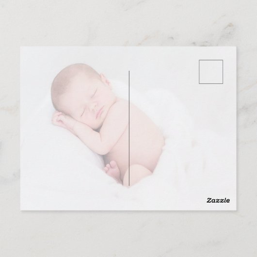 Foto van New Baby Simple Birth Announding Briefkaart (Achterkant)