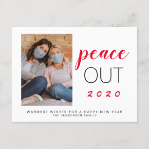 Foto van New Year Peace Out 2020 Feestdagenkaart
