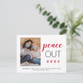 Foto van New Year Peace Out 2020 Feestdagenkaart (Staand voorkant)