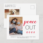 Foto van New Year Peace Out 2020 Feestdagenkaart (Voorkant / Achterkant)