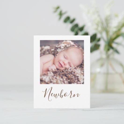 Foto van Newborn First Birthday Banner Kaart (Staand voorkant)