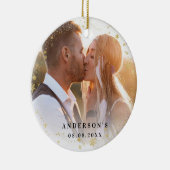 Foto van nieuwigheden goudsneeuwkerst keramisch ornament (Rechts)