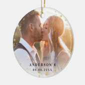 Foto van nieuwigheden goudsneeuwkerst keramisch ornament (Links)