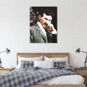 Foto van Nikola Tesla op 40-jarige leeftijd Canvas Afdruk (Insitu (Slaapkamer))