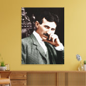 Foto van Nikola Tesla op 40-jarige leeftijd Canvas Afdruk (Insitu (Woonkamer))