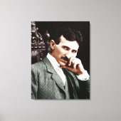 Foto van Nikola Tesla op 40-jarige leeftijd Canvas Afdruk (Voorkant)