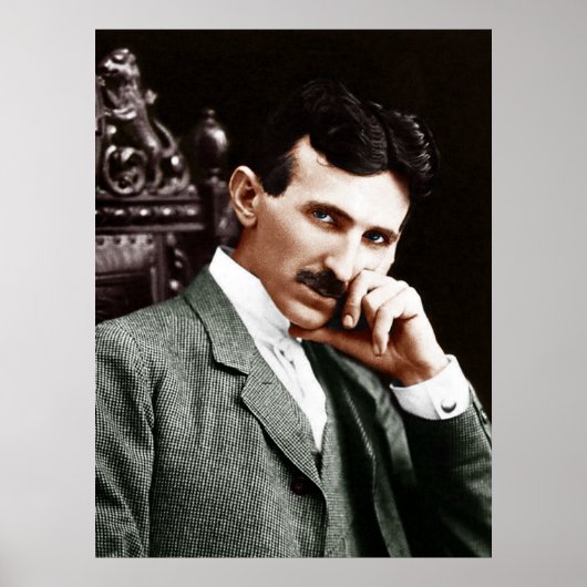Foto van Nikola Tesla op 40-jarige leeftijd Poster (Voorkant)