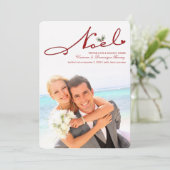 Foto van Noel Mistletoe First Kerstfeest Weddensch Kaart (Staand voorkant)