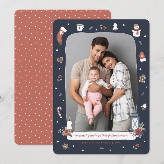 Foto van Nordic Winter Kerstfeestay Feestdagenkaart (Voorkant / Achterkant)