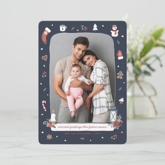 Foto van Nordic Winter Kerstfeestay Feestdagenkaart (Staand voorkant)