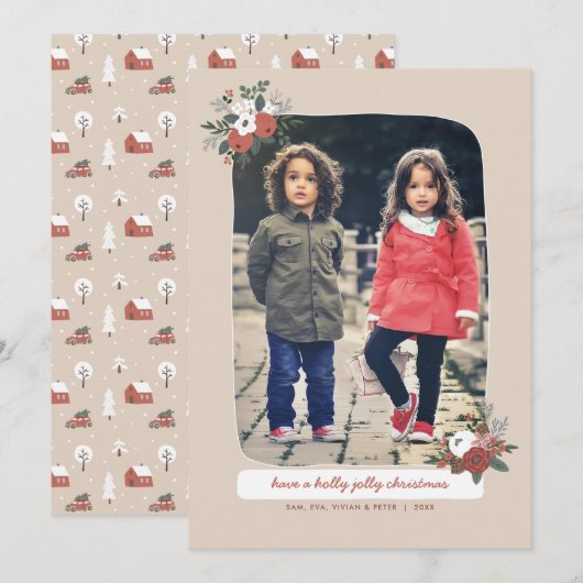Foto van Nordic Winter Kerstfeestay Feestdagenkaart (Voorkant / Achterkant)