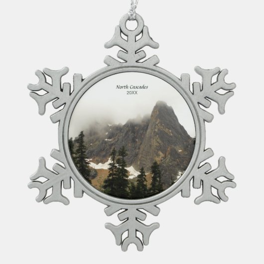 Foto van North Cascades Mountain Tin Sneeuwvlok Ornament (Voorkant)