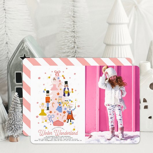 Foto van Nutcracker Pink kerstboommeisje Kaart
