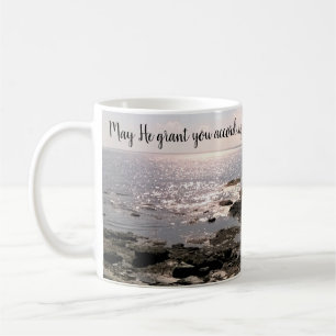 Foto van Oceaan met Inspirerende Bijbelvers Koffiemok