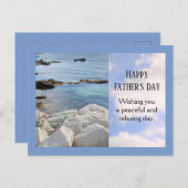 Foto van Ocean and Sky Happy Vaderdag Blue Feestdagenkaart (Voorkant / Achterkant)
