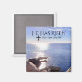 Foto van Ocean Christus is Risen Bible Verse Pasen Magneet (Voorkant / Achterkant)