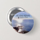 Foto van Ocean Christus is Risen Bible Verse Pasen Ronde Button 5,7 Cm (Voorkant /achterkant)