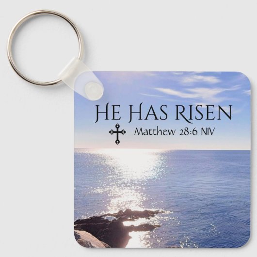 Foto van Ocean Christus is Risen Bible Verse Pasen Sleutelhanger (Voorkant)