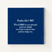 Foto van Ocean God is My Rock Bible Verse Blue Notitieboek (Achterkant)