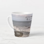Foto van Ocean met reurrection-scriptie Pasen Latte Mok (Linkerhoek)