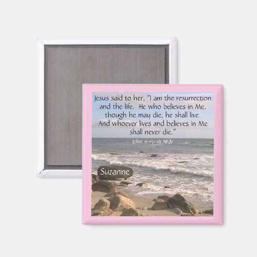 Foto van Ocean met reurrection-scriptie Pasen Magneet (Voorkant / Achterkant)