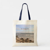Foto van Ocean met reurrection-scriptie Pasen Tote Bag (Achterkant)