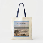 Foto van Ocean met reurrection-scriptie Pasen Tote Bag (Voorkant)