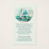 Foto van Ocean Sail Boat Funeral Prayer Kaart (Achterkant)