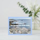Foto van Ocean Salt van de Aarde Matthew 5:13 Blue Briefkaart (Staand voorkant)