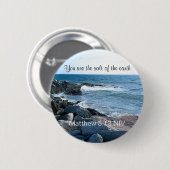 Foto van Ocean Salt van de Earth Bible Verse Ronde Button 5,7 Cm (Voorkant /achterkant)