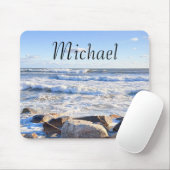 Foto van Ocean Shore Custom Name Muismat (Met muis)