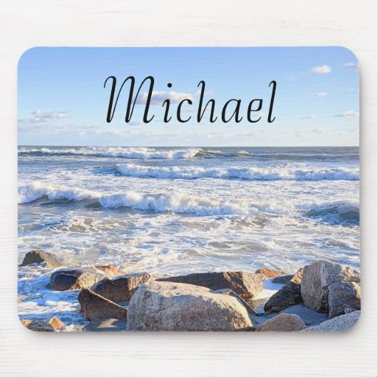 Foto van Ocean Shore Custom Name Muismat (Voorkant)