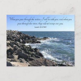 Foto van Ocean Through the Waters Isaiah 43:2 Blue Briefkaart