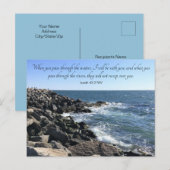 Foto van Ocean Through the Waters Isaiah 43:2 Blue Briefkaart (Voorkant / Achterkant)