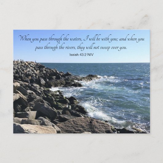 Foto van Ocean Through the Waters Isaiah 43:2 Blue Briefkaart (Voorkant)