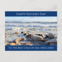 Foto van Ocean Waves Best Dad Blue Briefkaart