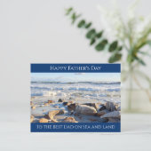 Foto van Ocean Waves Best Dad Blue Briefkaart (Staand voorkant)