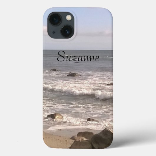 Foto van Ocean Waves Sandy Beach Rocky Shore Case-Mate iPhone Case (Achterkant)