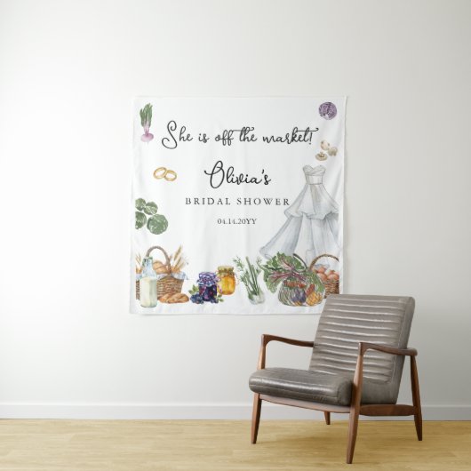 Foto van off the market bruidsdouche wandkleed (In situ)