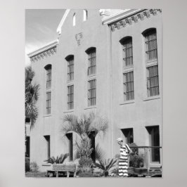 Foto van Old Jail St. Augustine Florida B&W Poster