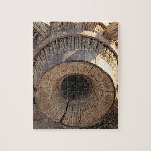 Foto van Old West Wagon Wheel Legpuzzel (Verticaal)
