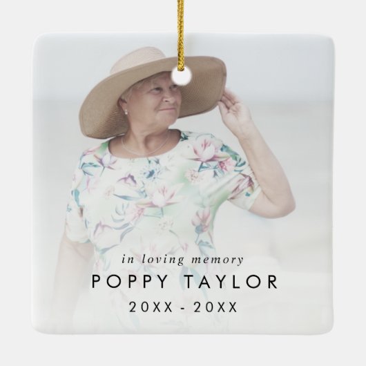 Foto van oma Foto Memorial Keramisch Ornament (Achterkant)
