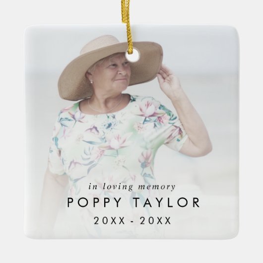 Foto van oma Foto Memorial Keramisch Ornament (Voorkant)