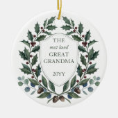 Foto van Oma Holly Crest met Kerst Keramisch Ornament (Voorkant)