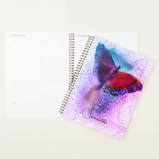 Foto van Ombre Pink en Paarse Butterfly Monogramed Planner (Display)