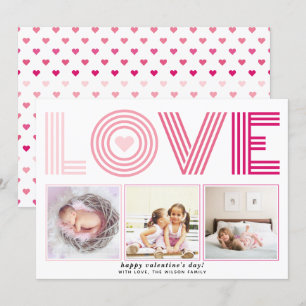 Foto van Ombre roze LOVE Valentijnsdag Feestdagenkaart